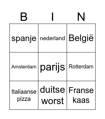 Hoofdletterbingo groep 6 Bingo Card