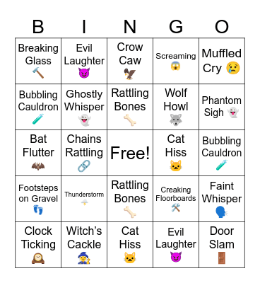 Halloween Bingo Card