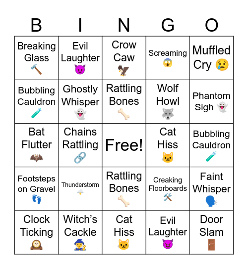 Halloween Bingo Card