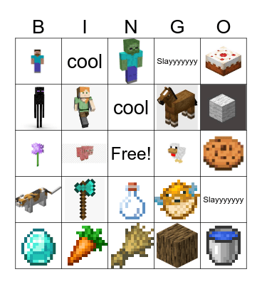 Minecraft Bingo Card