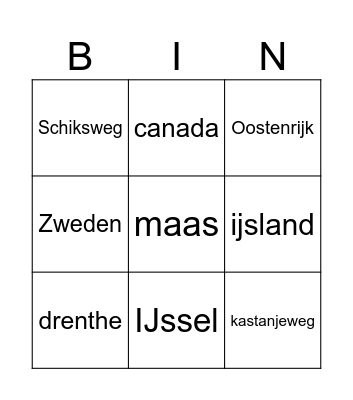 Groep 5 hoofdletterbingo Card