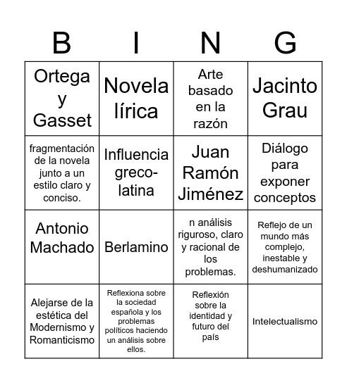 Bingo generación del 14 Bingo Card