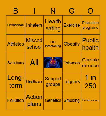 Asthma Bingo Card