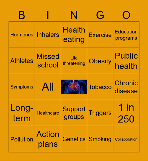 Asthma Bingo Card