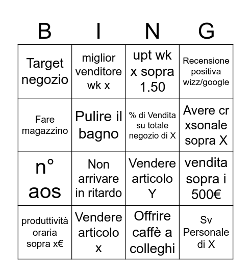 Microsoft Excel Bingo Card