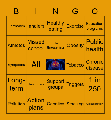 Asthma Bingo Card