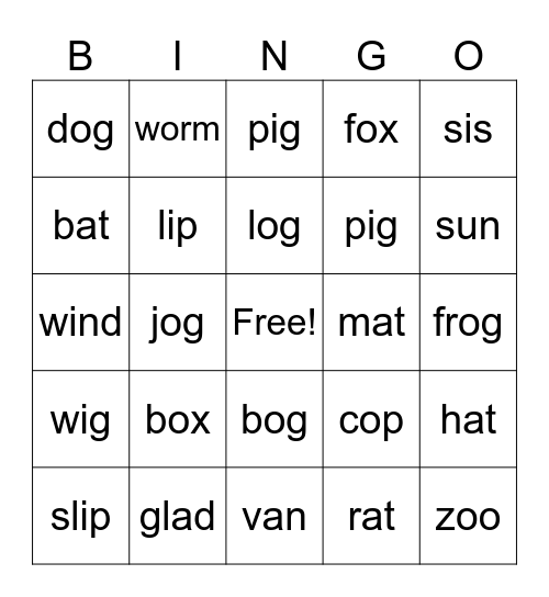Ms. Cindy's Phonics BINGO! Bingo Card
