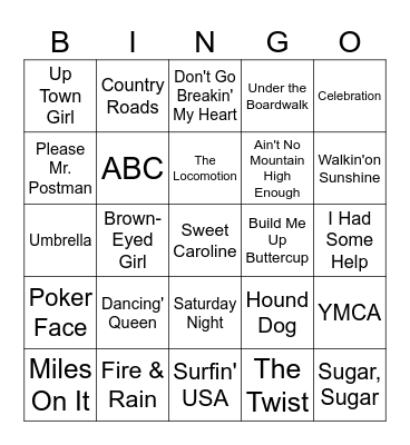 Music Bingo Card