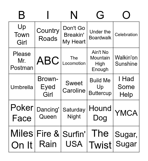 Music Bingo Card