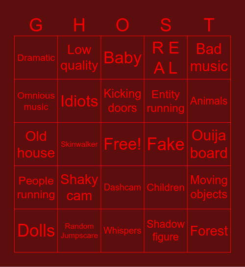 Spooky bingo Card