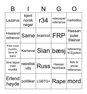 Hellerudsvingen Bingo Card