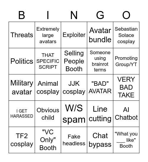 RMA Bingo since the game is horrific Bingo Card