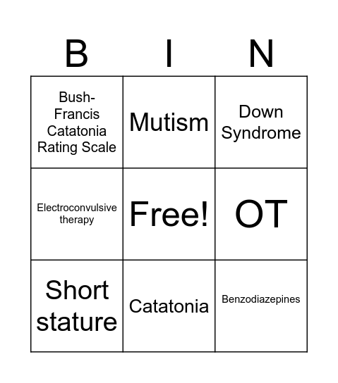 Case Study B Bingo Card
