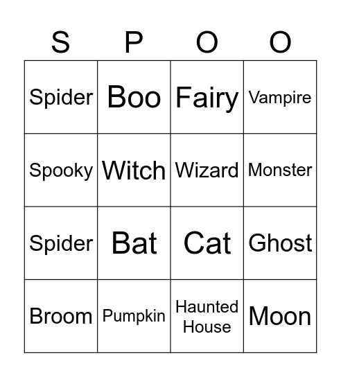 Halloween Bingo Card