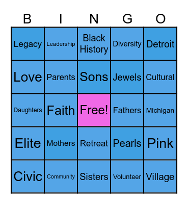 Jack and Jill Associate Bingo Card