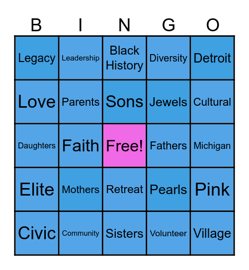 Jack and Jill Associate Bingo Card