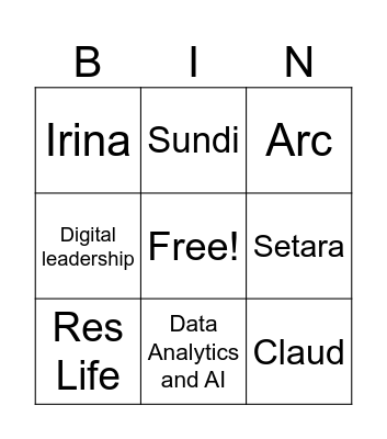 Clients and Programs Bingo Card
