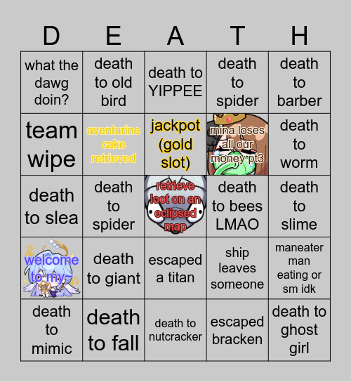 VAGS Lethal part 3!!! Bingo Card