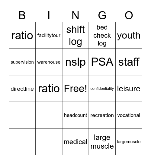 Focus Group Bingo Card