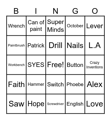VOCAB BINGO Card