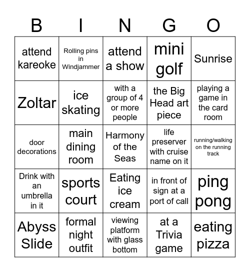 I Love it When We're Cruising Together! Bingo Card