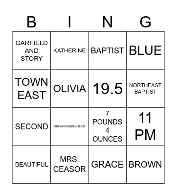BIRTHDAY BINGO Card