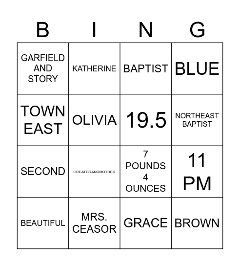 BIRTHDAY BINGO Card