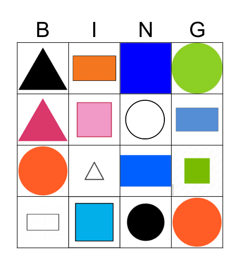 SHAPE BINGO Card