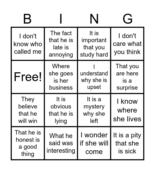 NCASAO-INTER B Bingo Card