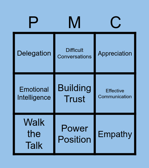 Embark Bingo Card