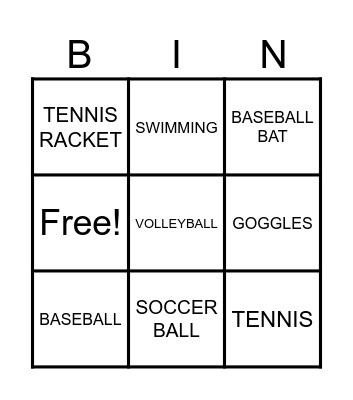 SPORTS Bingo Card