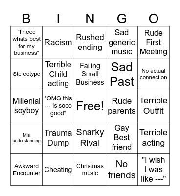 A Christmas Princess Bingo Card