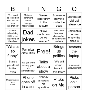 We Love David Fenske <3 Bingo Card