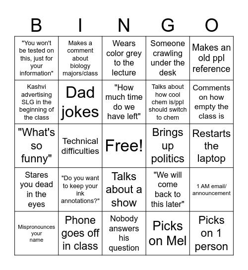 We Love David Fenske <3 Bingo Card