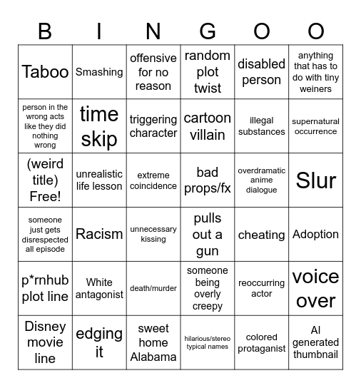 Tommorows bingo Card