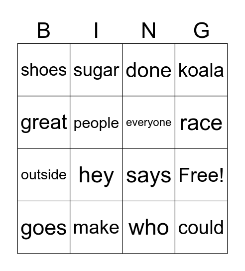 Heart Word 7.2 and 7.3 Bingo Card