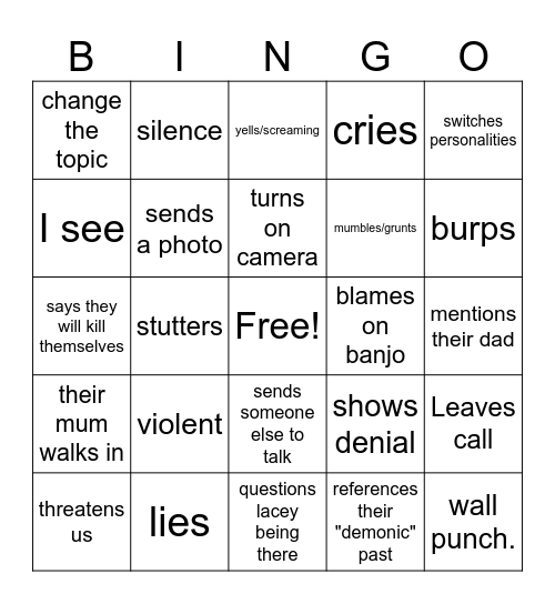 finlay bingo Card