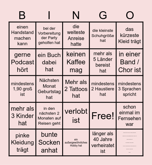 GästeBingo 01.11.2024 Bingo Card