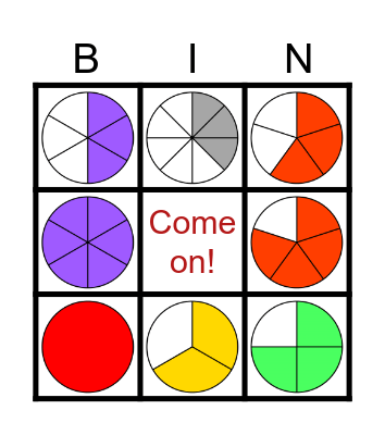 Fracciones Bingo Card