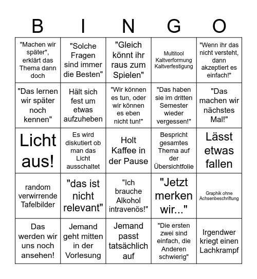 Werkstofftechnik-Bingo 2 Bingo Card