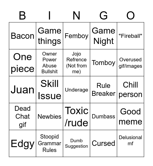 Mike Bingo Card Bingo Card