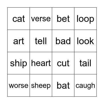 BINGO Card