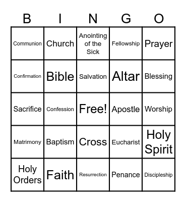 Sacrament Bingo! Bingo Card