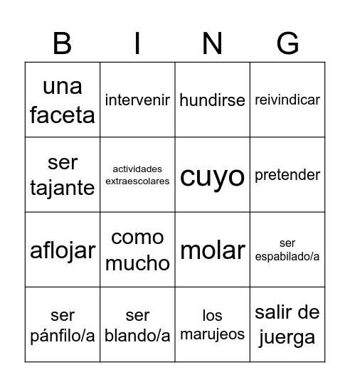 LA MAYORÍA DE EDAD 2 Bingo Card