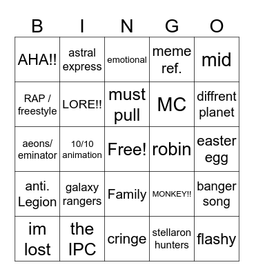 RAPPA DEMO Bingo Card