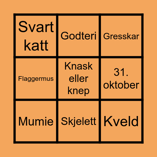 Halloween Bingo Card