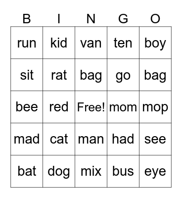 ASL Fingerspelling Practice Bingo Card