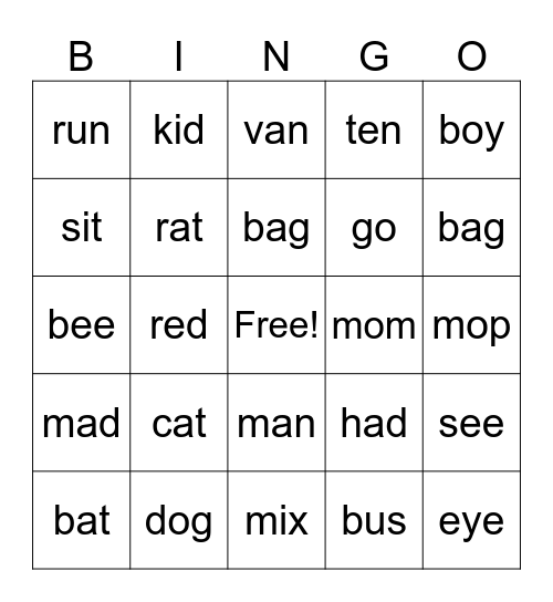 ASL Fingerspelling Practice Bingo Card