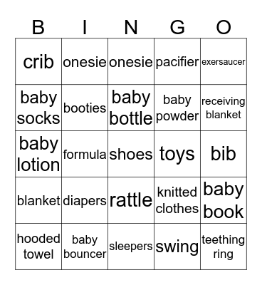 BABY SHOWER BINGO Card