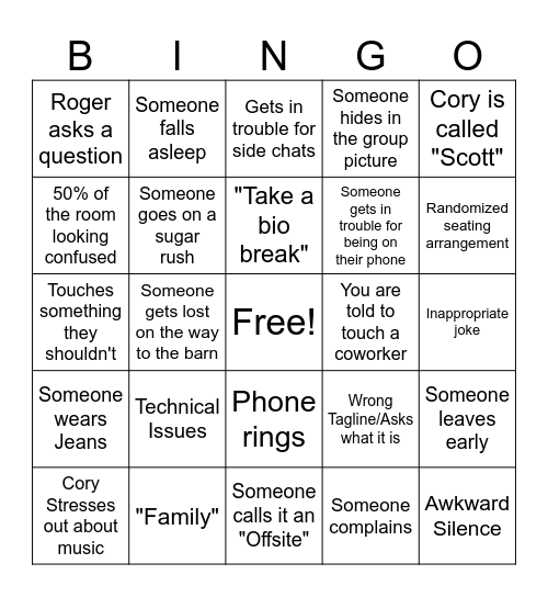 Summit Bingo Card